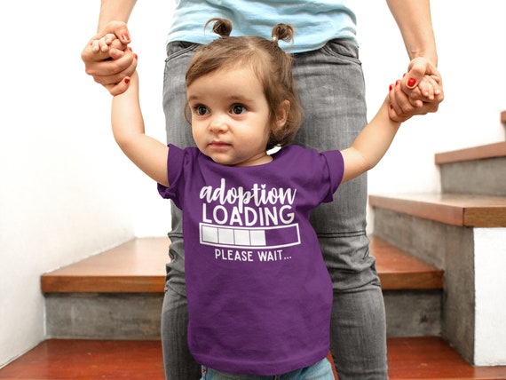 Kids Adoption T Shirt Cute Adoption Loading Tee Gift Idea Brother Sister Toddler Boy's Girl's