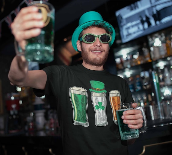Men's St. Patrick's Day T Shirt Beer Shirt Pint Beer Shamrock Shirt Clover Shirt Party Shirt Drinking Tee