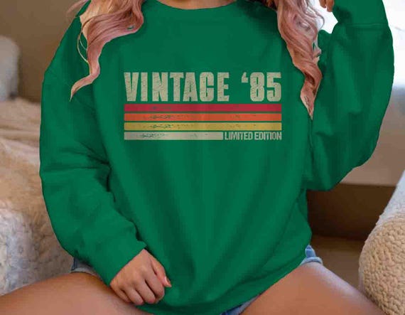 Men's 1985 Vintage Birthday Sweatshirt 40th Birthday Crewneck Forty Pullover Gift Bday Gift Unisex Limited Edition 40 Bday Man Fleece