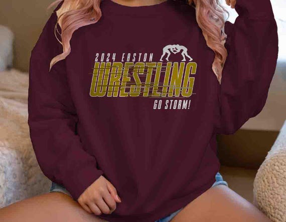 Men's Personalized Wrestling Crewneck Custom Wrestler Dad Athletic Logo Mascot Sweatshirt Personalized Team Customize Unisex Shirt Gift Idea