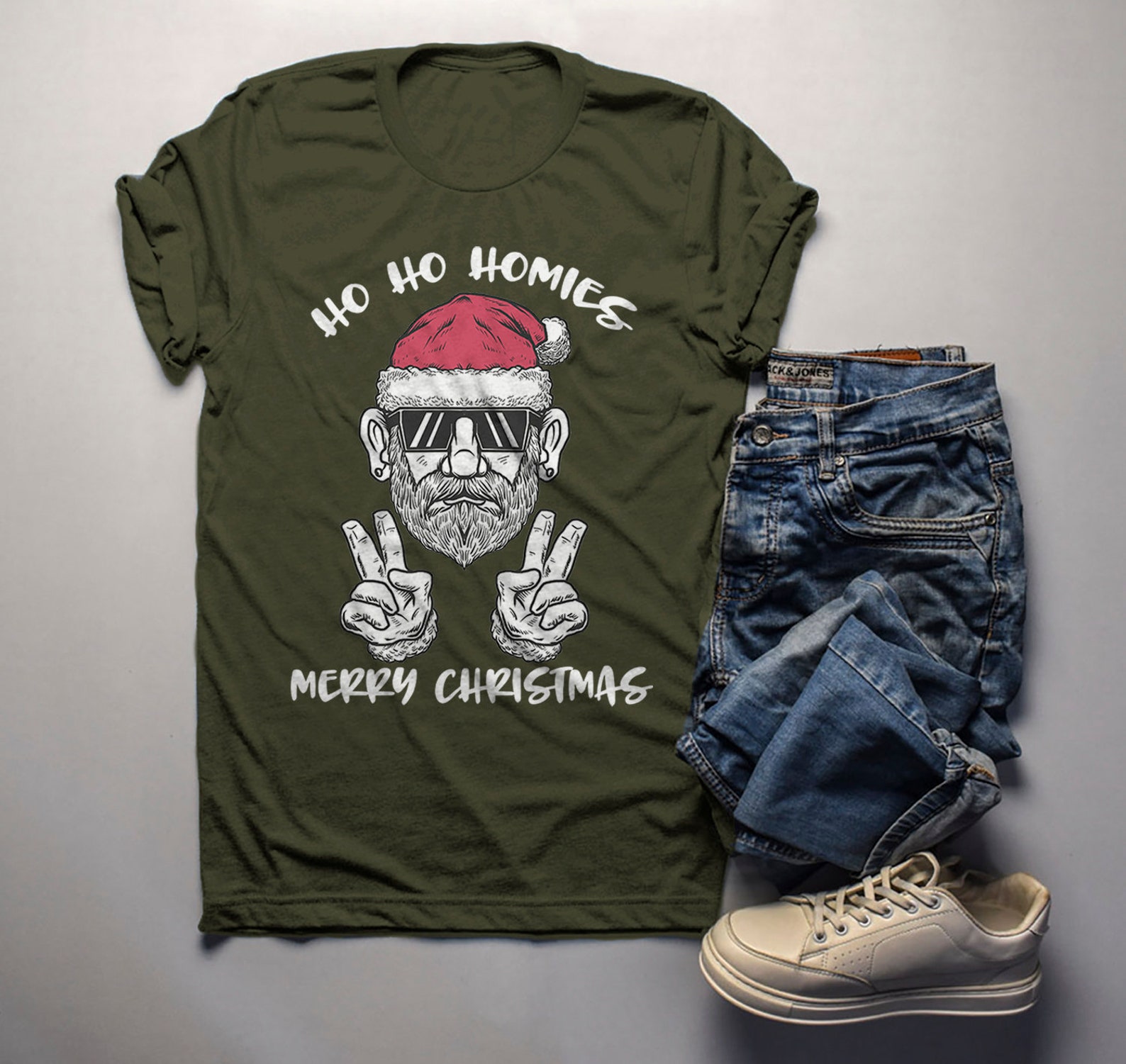 Men's Funny Christmas Shirt Christmas Tshirt Santa Shirt Etsy