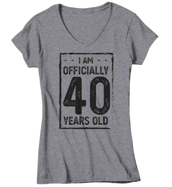 Camiseta de 40 cumpleaños para mujer Soy oficialmente cuarenta años camisa  idea de regalo 40 cumpleaños camisas vintage cuadragésimo camiseta señoras  mujer -  México