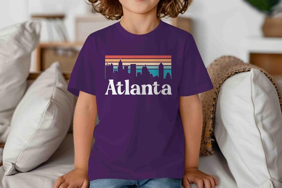 Kids Atlanta Shirt GA Shirt Skyline City Georgia T Shirt Gift Travel Tour Gift Tourist Unisex Soft Graphic Tee Sky State City South Youth