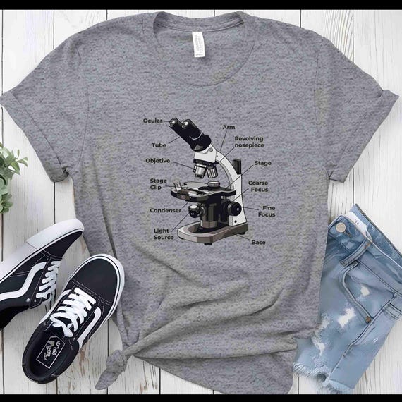 Men's Microscope Science Shirt Educational Biology Gift Idea Bio Teacher Scope Labeled Fair Micro Scientist T Shirt Unisex TShirt