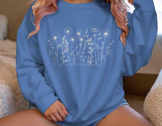 Women's Subtle Anti Trump Sweatshirt Anti Maga Crewneck Tee Anti Trump Gift Idea Flowers Floral Fuck Trump Political Unisex Feminist