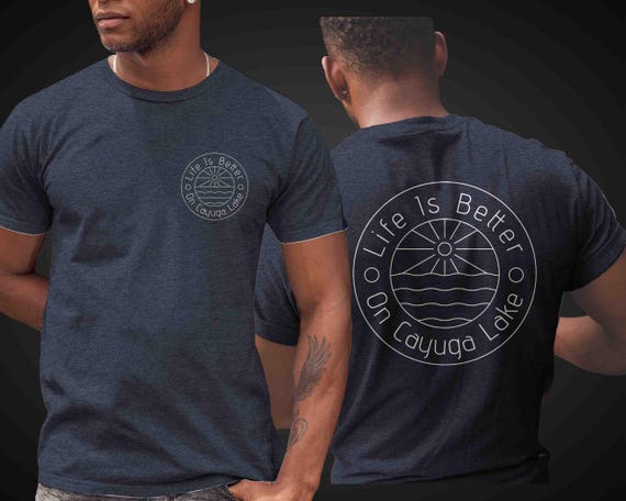 Men's Custom Lake Logo Shirt Personalized Marina T Shirts Nautical Boater Logo TShirt Boat Name Unisex Boating Life Minimalist Harbor Gift