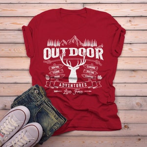 Men's Outdoor Adventures T Shirt Camping Graphic Tee - Etsy
