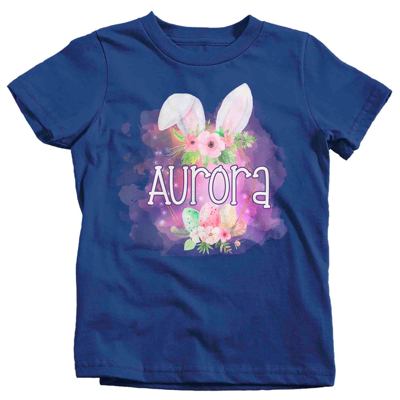 Girl's Personalized Easter Shirt Easter Bunny Ears Eggs T Etsy