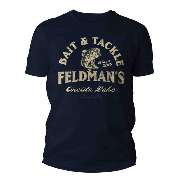 Men's Custom Fishing Shirt Personalized Fisherman T Shirt Fish Bait Tackle Lake Bait Tackle TShirt Unisex Mans Gift Idea Angler Father's Day