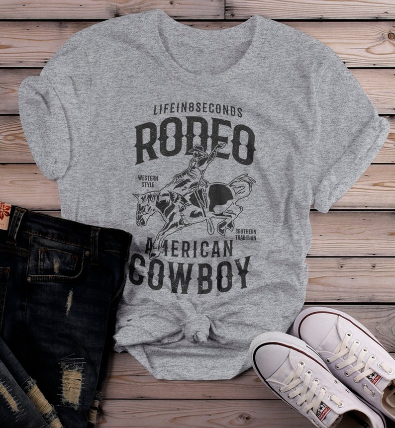 Women's Rodeo T Shirt American Cowboy Shirts Western | Etsy