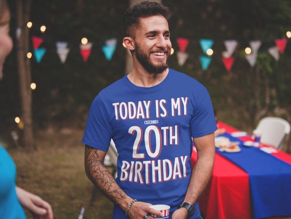 Men's Funny 40th Birthday T Shirt It's My Second 20th Humorous Shirt Forty Years Gift Gift Soft Tee Fortieth Bday Unisex Man