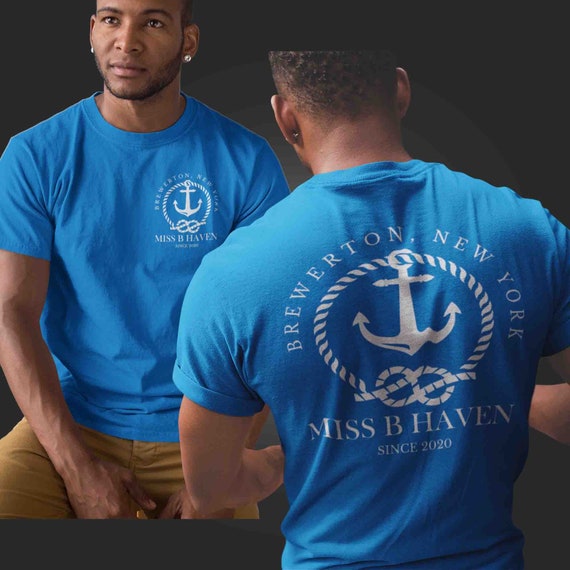 Men's Personalized Vintage Boating Shirt Personalized Yacht Captain Anchor Logo Nautical T Shirts Sailing TShirt Unisex Mans Gift Idea