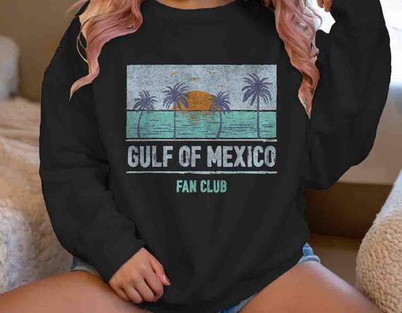 Men's Gulf Of Mexico Sweatshirt Fan Club Palm Trees Crewneck Gift Idea Since 1607 Protest Gulf of America Tourist Unisex Graphic Tee Grunge