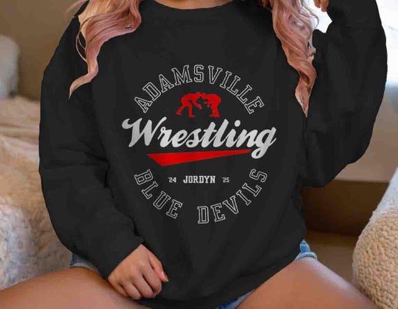 Men's Personalized Wrestling Crewneck Custom Wrestler Dad Athletic Logo Team Sweatshirt Personalized Team Custom Unisex Shirts Gift Idea