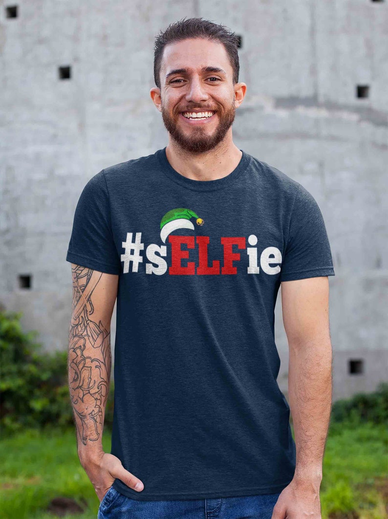 Men's Funny Christmas T Shirt Selfie Shirt Christmas Etsy