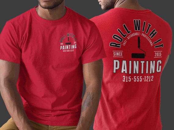 Men's Personalized Painter Shirt Personalized Paint Logo Painting Roller Logo Renovations T Shirts Custom TShirt Unisex Mans Gift Idea