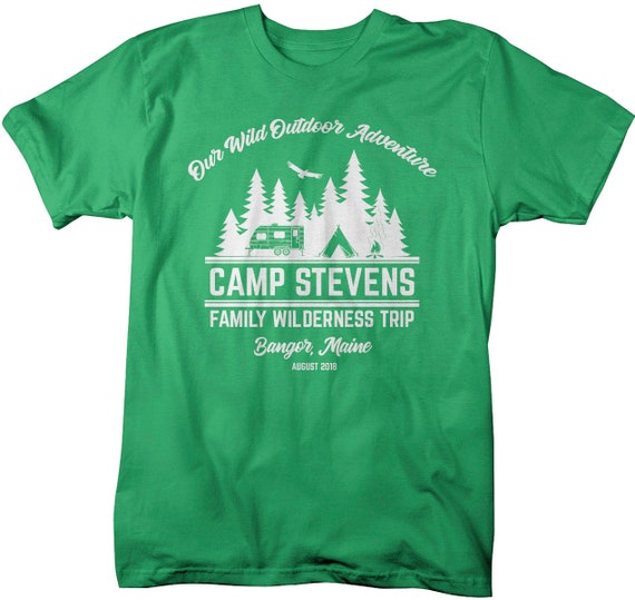 Personalized Camping T-Shirt - Family Camp Trip Outdoor Adventure Tee Shirt Men's Shirts