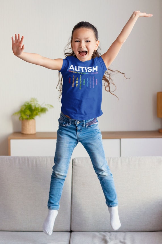 Kids Autism Shirt Dancing To A Different Beat Shirt Music T-Shirt Spectrum Disorder T Shirt Autistic ASD Tee Unisex Youth Child