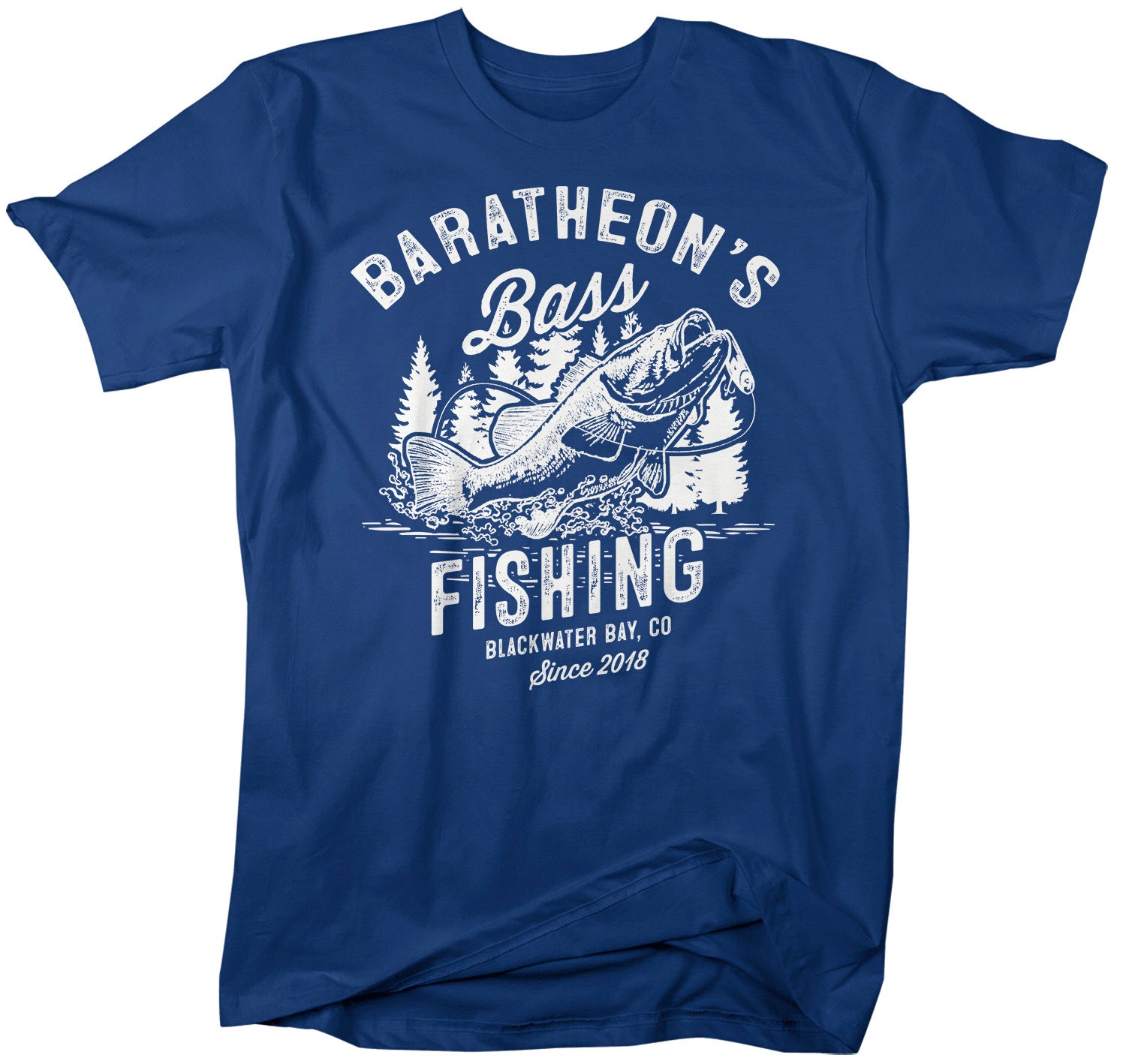 Men's Personalized Fishing T-Shirt Fisherman Bass Fishing Shirt Vintage Shirt Tee Shirt Men's Gift Custom Shirts