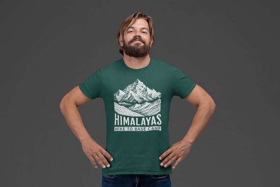 Men's Hiking T-Shirt Hiker Shirts Himalayas Mountain Range Base Camp Everest Climber Hike Gift Idea Tees Unisex Man Tshirt