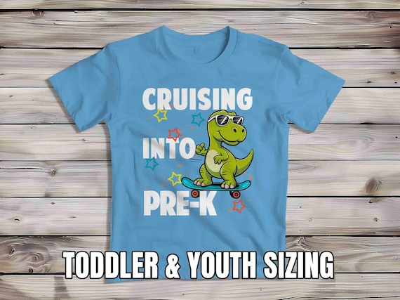 Kids Pre-K Shirt Dinosaur TShirt Cruising Into T-Shirt Skateboard Dino PreK Pre K T Shirt Cute Girl's Boy's Children's Youth Gift