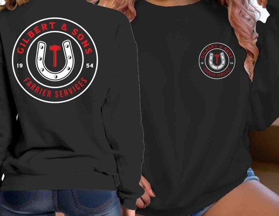 Men's Personalized Farrier Sweatshirt Custom Horseshoe Hammer Forge Steel Blacksmith Anvil Gift Idea Crewneck Him Men Name Business Logo