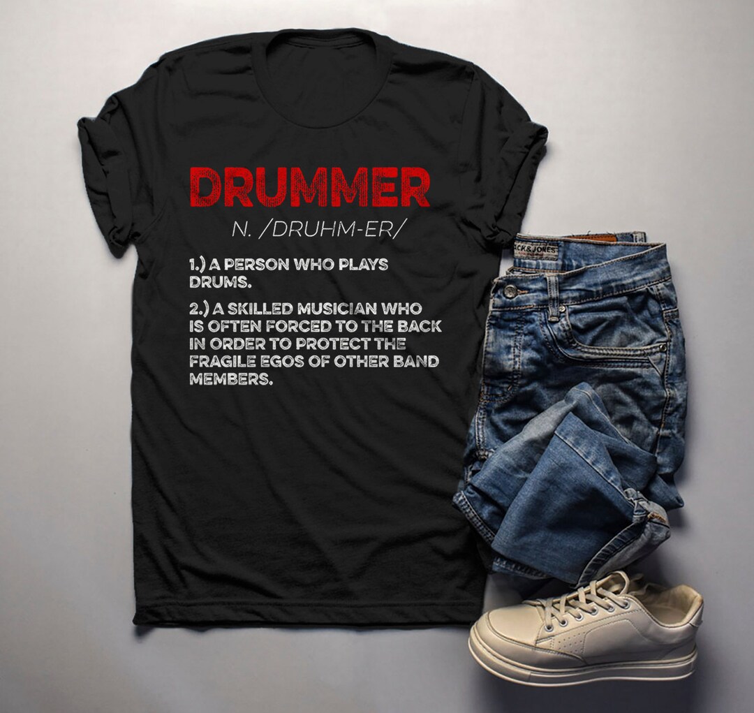 Men's Funny Drummer Shirt Drummer Definition Tshirt Drummer Gift Idea ...