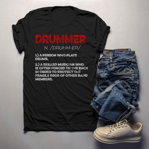 Men&#39;s Funny Drummer Shirt Drummer Definition Tshirt Drummer Gift Idea Band Shirts Drummer T Shirt