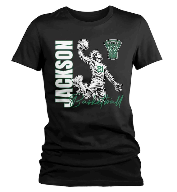 Women's Personalized Basketball T Shirt Custom Streetwear Dad Shirt Personalized Name Slam Dunk Mom Team Senior Custom Ladies Gift Idea
