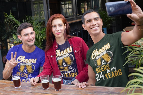 Men's Personalized Birthday T Shirt Cheers Beers To Years TShirt Gift Idea Graphic Tee Beer Shirts Funny Birthday Shirts