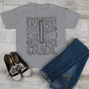 Kids Cute 1st Grade T Shirt Typography Cool Tee Boy's - Etsy