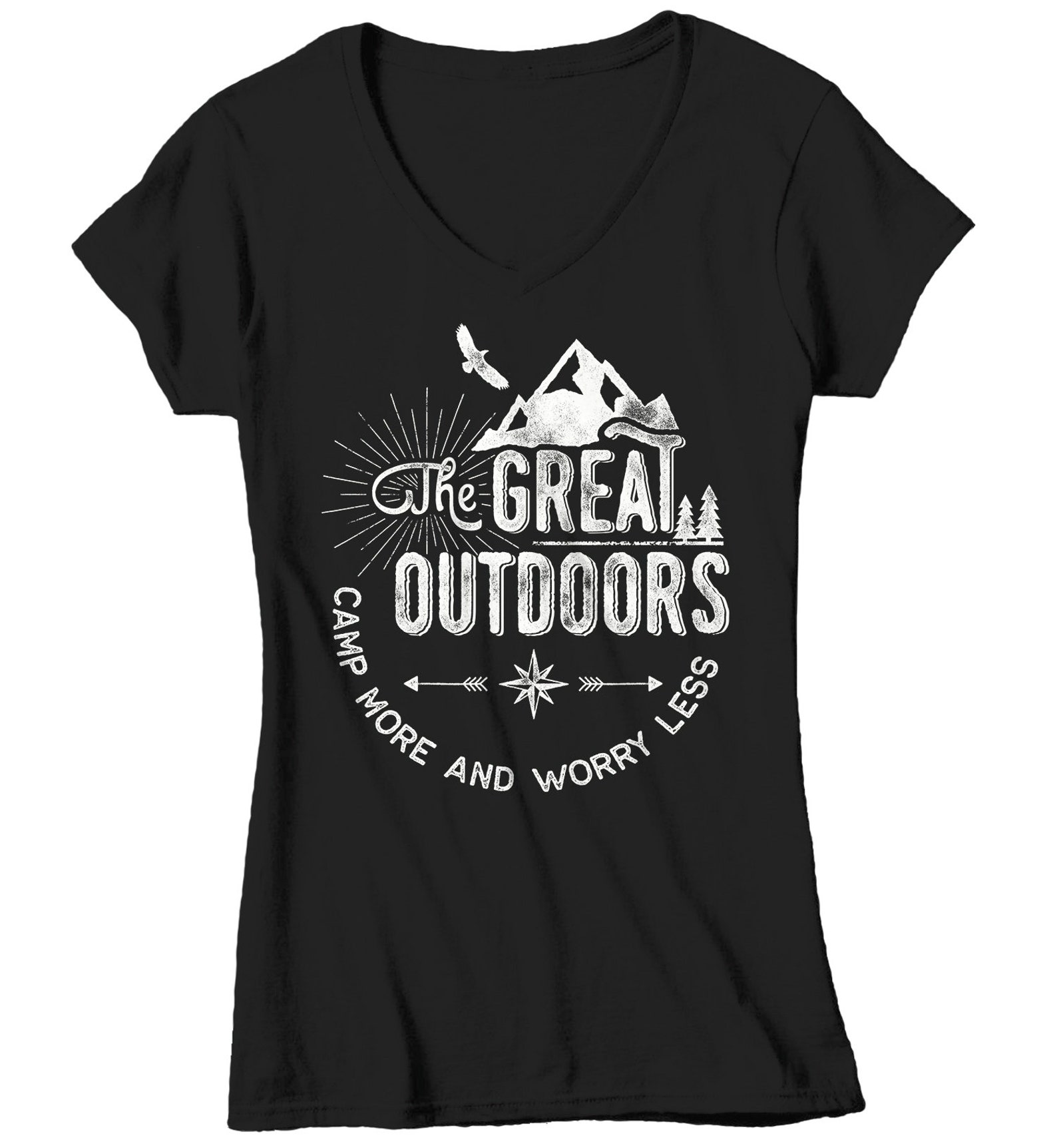 Women's Great Outdoors Tshirt Camp More Shirts Worry Less Etsy
