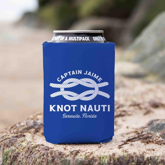 Personalized Boat Cozie Custom Anchor Boat Captain Gift Line Rope Logo Nautical Boating Gift Foam Can Cooler Soda Beer Foam Bottle Boater