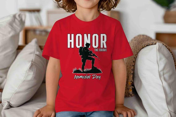 Kids Memorial Day Shirt Soldier T-Shirt Honor Military United States Gift Patriotic T Shirt Honor The Brave U.S. Patriot TShirt Unisex Tee
