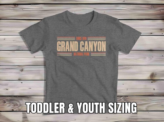 Kids Grand Canyon Shirt National Park Shirt Grunge Logo TShirt Hiker T Shirt Gift Idea Him Travel Tourist Youth Arizona AZ Tee Grunge 1919