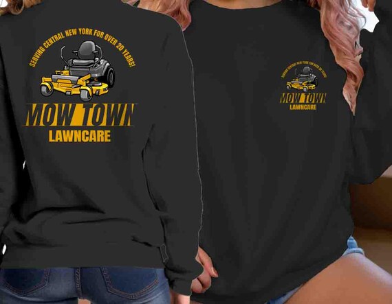 Men's Custom Lawn Mowing Sweatshirt Personalized Lawn Mowing Crewneck Lawncare Landscaper Mows Mower Company Custom Name Business Shirts
