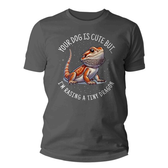 Men's Funny Bearded Dragon Shirt Raising Tiny Dinosaur Shirts Gift Idea Reptile Lizard Cute Herpetology T Shirt Dinosaur Cute Unisex TShirt