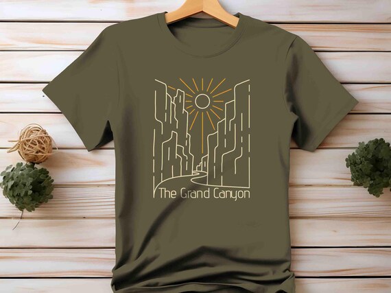 Mens Grand Canyon Shirt National Park Shirt Line Art Minimal Hiker T Shirt Gift Idea Him Minimalist Tourist Unisex Arizona AZ Tee Graphic