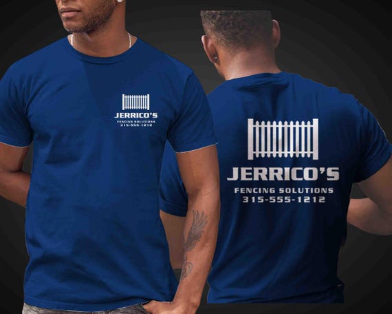 Men's Custom Fencing Shirt Personalized Company Fence Vinyl Wood Fencer Fences Installation T Shirts Contractor Logo Business TShirt Unisex