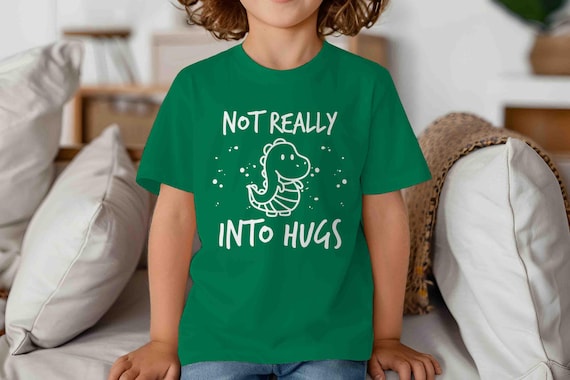 Kids Autism Shirt Not Really Into Hugs Dinosaur ADHD Touch T Rex Autistic Autist T Shirt Gift Idea TShirt Funny Tism Tee Divergent Unisex