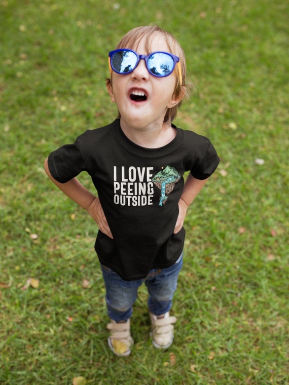 Kids Funny Camping Shirt I Love Peeing Outside T Shirt Camping Tee Camper Hiker Explore Gift Shirt Boy's Girl's TShirt