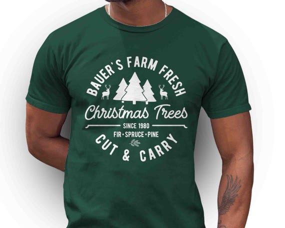 Personalized Christmas Tree Shirt Custom Name Tee Tree Farmer Gift Idea Matching Holiday TShirts Farm For Men & Women Unisex