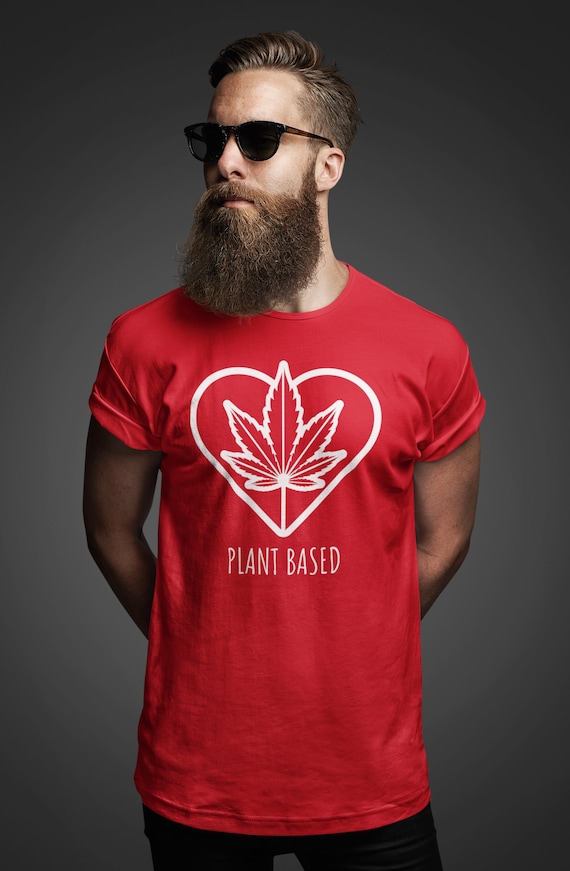 Men's Funny Pot Leaf T Shirt Weed Tee Marijuana High 420 4:20 Tshirts Plant Based Heart Stoner Gift Men Unisex