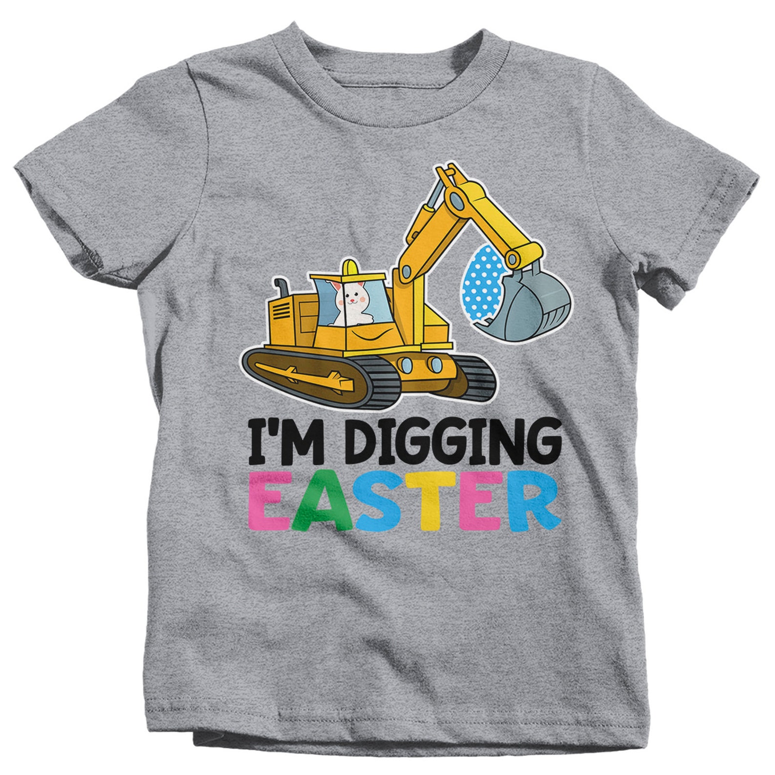 Kids Funny Easter T Shirt Digging Easter Shirt Backhoe Shirt Etsy