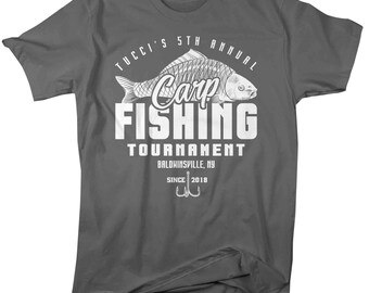Men's Fishing T-shirt Fisherman Carp Fishing Tee Shirt Custom