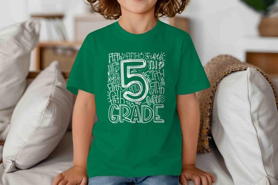 Kids Cute Fifth Grade T Shirt Typography Cool Tee Boy's Girl's 5th Grade Back To School TShirt 5th Grade Shirts Boy's Girl's Gift First Day