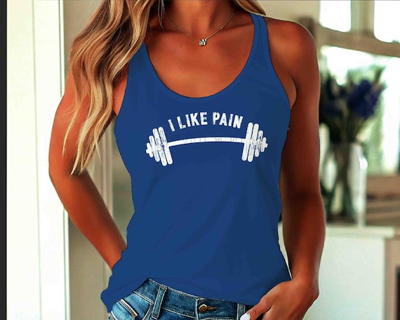 Women's Funny Workout Tank I Like Pain Bar Racer Back Gym Gift For Her Lift Weights Racerback Weightlifter Weightlifting Ladies Razorback