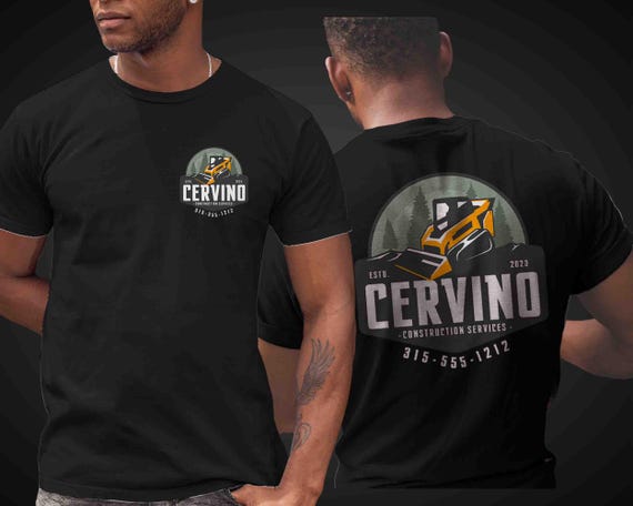 Men's Custom Construction Shirt Personalized Company Excavating Demo Excavation T Shirts Skid Steer Contractor Logo Business TShirt Unisex