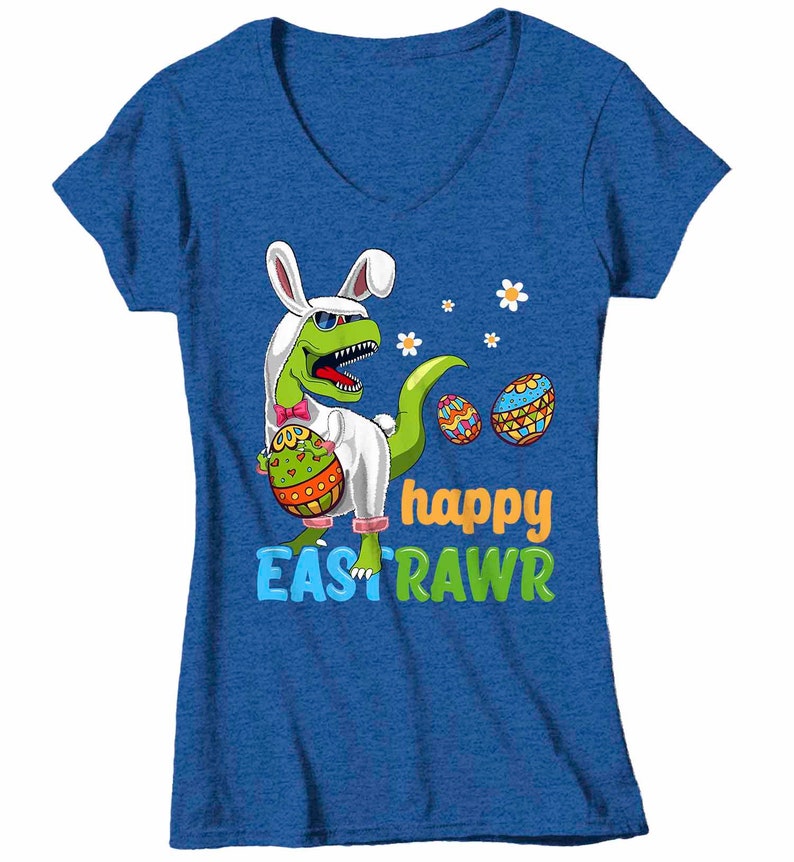 Women's Funny Easter T Shirt T Rex Easter Bunny Shirt Etsy