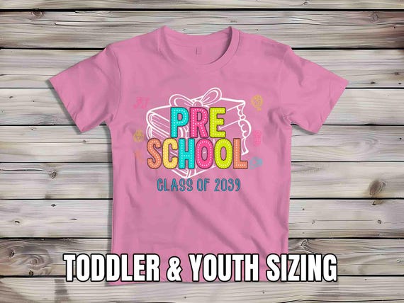 Kids Cute Preschool Shirt Back To School TShirt Class of 2039 Grade School Cute Pre T-Shirt T Shirt Boho Children's School Gift Girl's